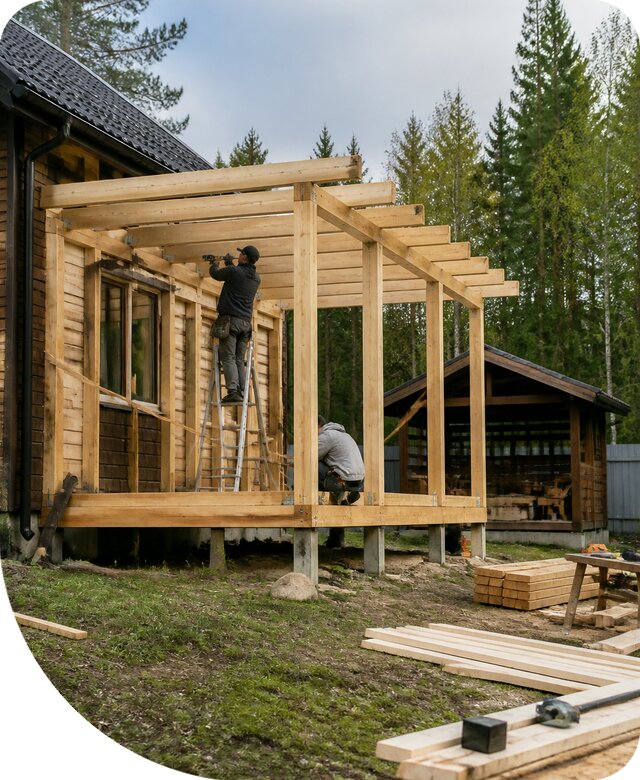 Строительство пристроек и построек на участке в Заинске